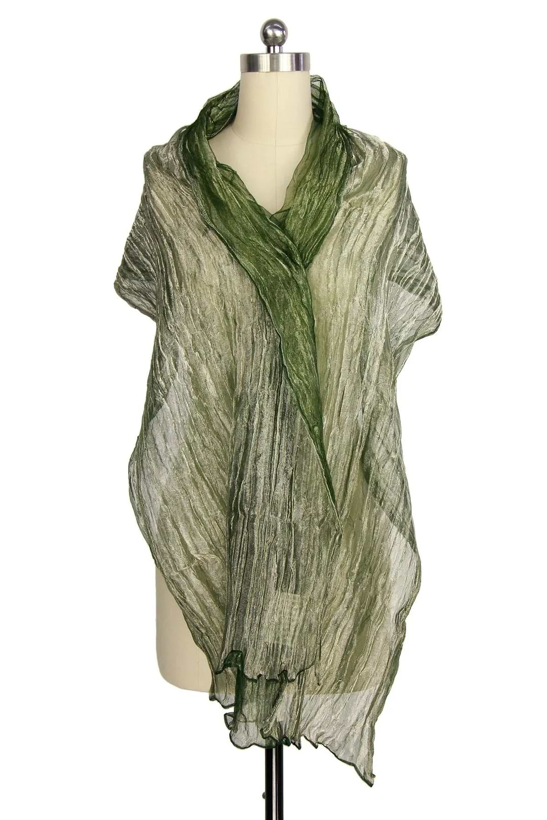 Kalia Sheer Silk Scarf Olive Drab