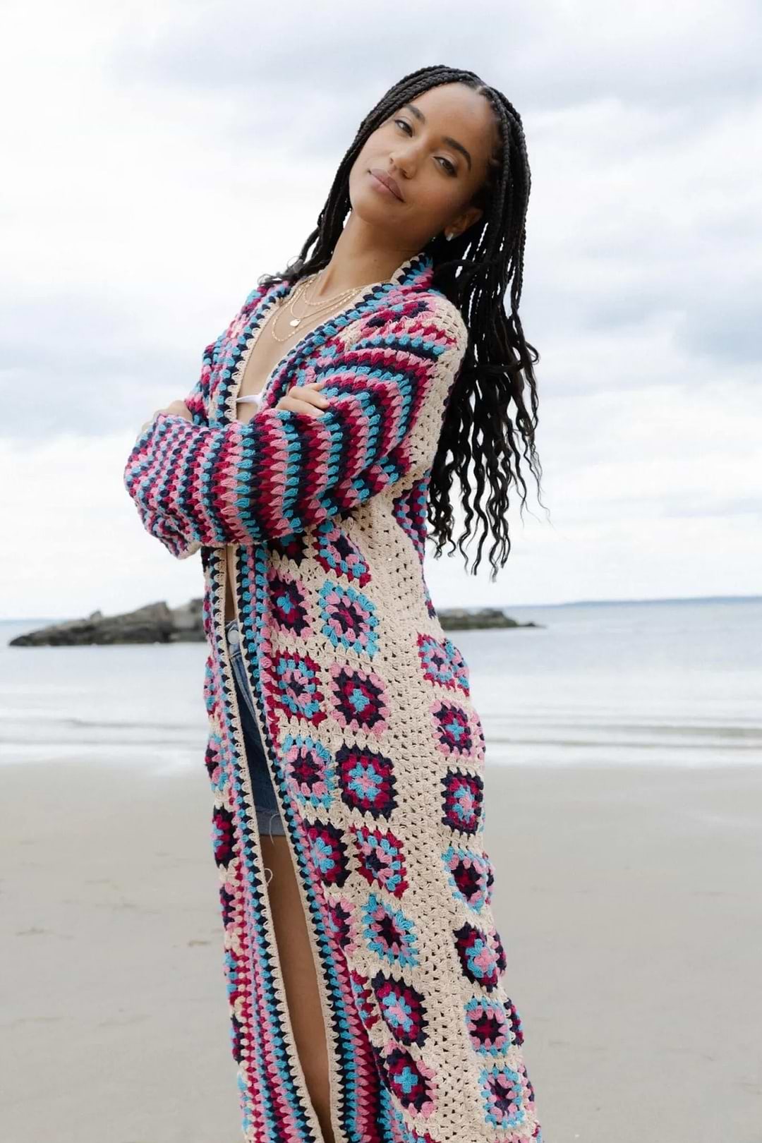 Crochet Cotton Square Kimono – SAACHI Crochet Cotton Square Kimono – SAACHI