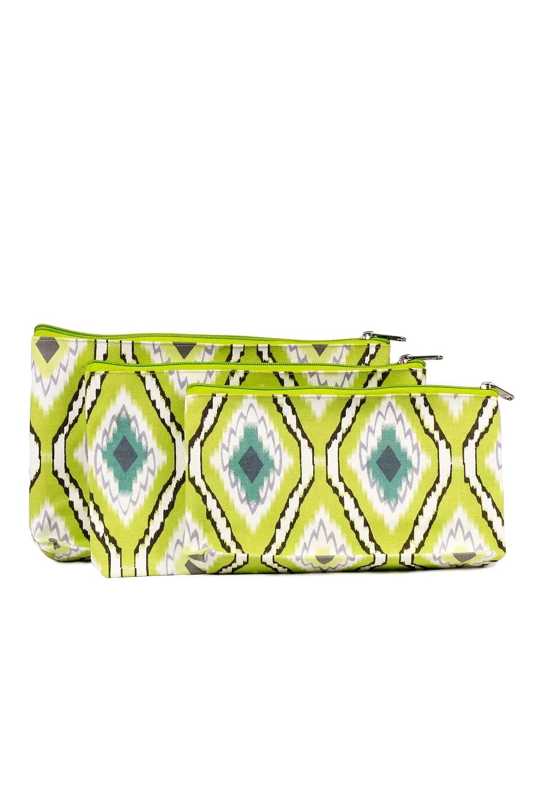 Ikat Cosmetic Bag Green Yellow