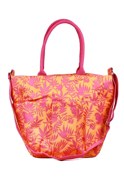 Coral Leaves Weekender Bag Sandy Brown