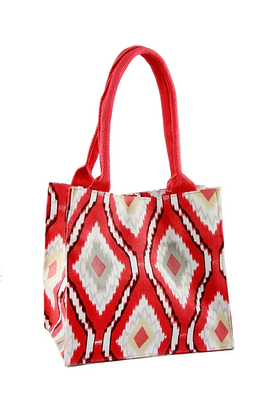 Ikat Lunch Bag Red