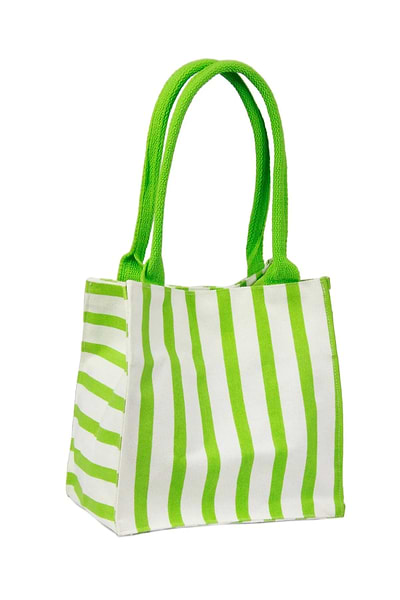 Striped Lunch Bag Light Green