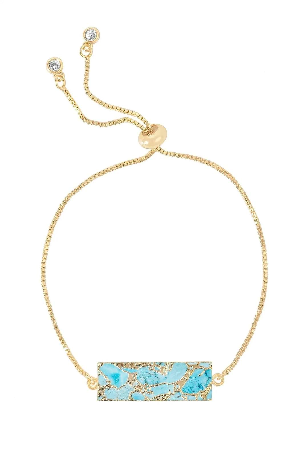 Mojave Rectangle Gemstone Bracelet Turquoise