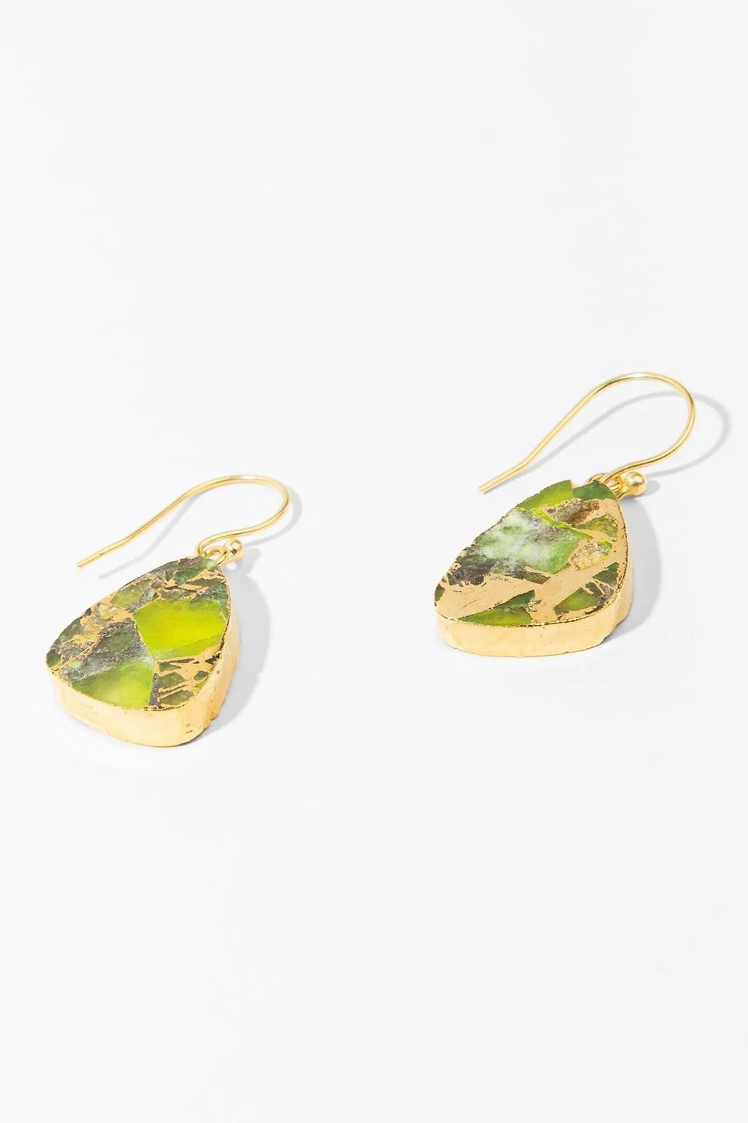 Mojave Triangle Mixed Gemstone Earring Green Yellow