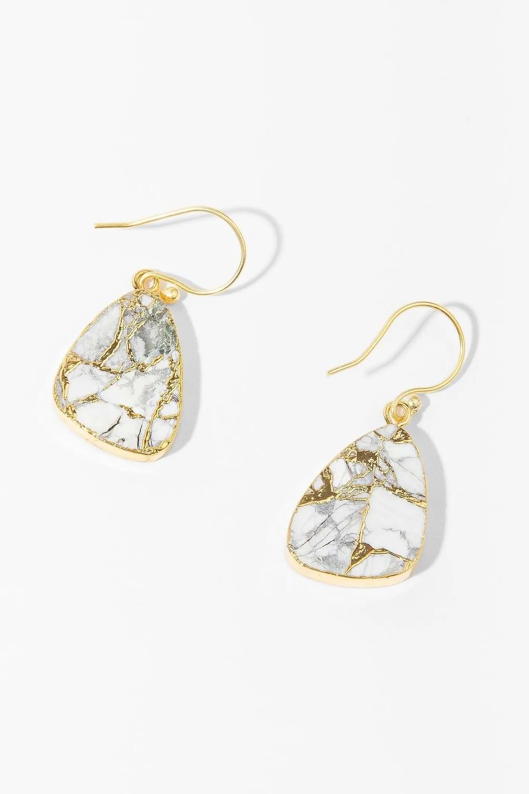 Mojave Triangle Mixed Gemstone Earring White