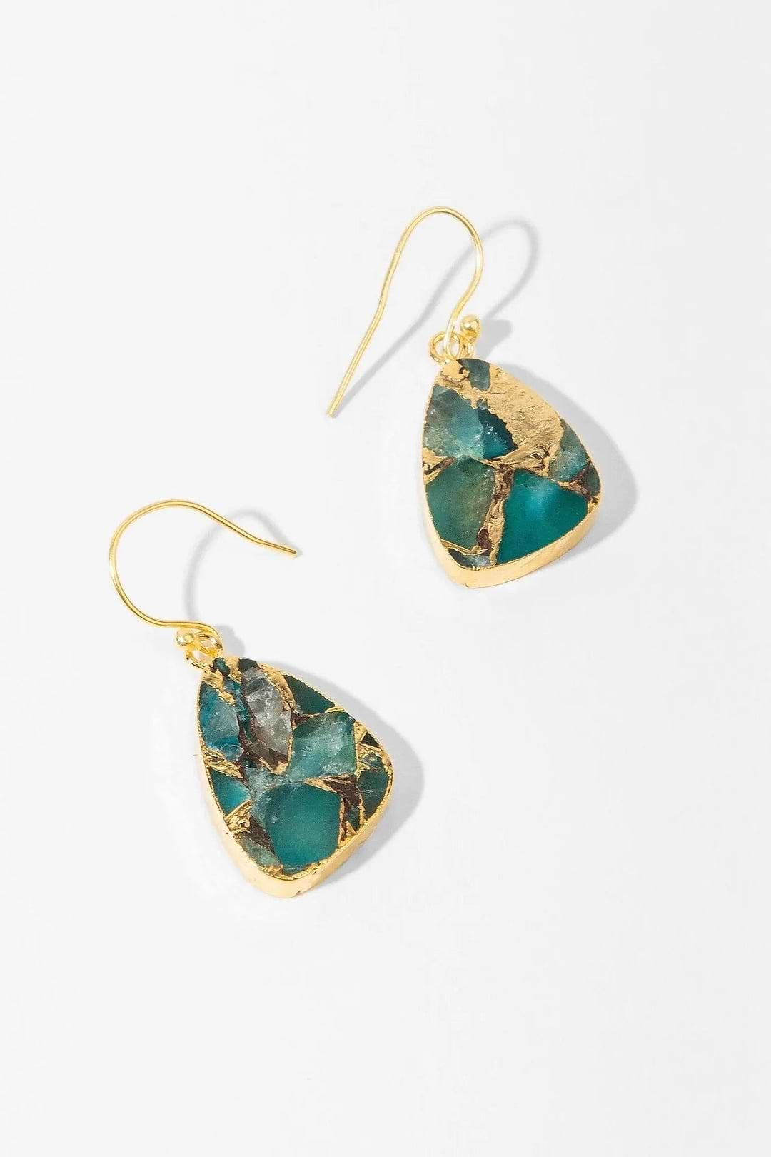 Mojave Triangle Mixed Gemstone Earring Aqua