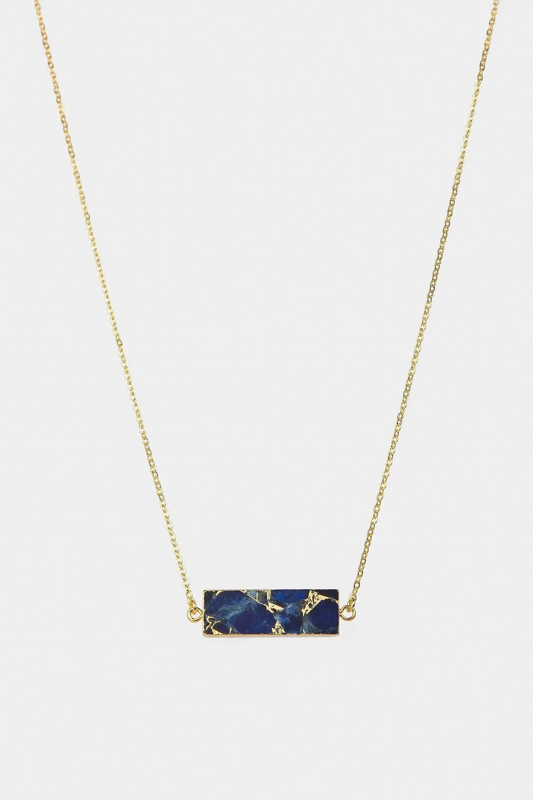 Mojave Rectangle Gemstone Necklace Navy