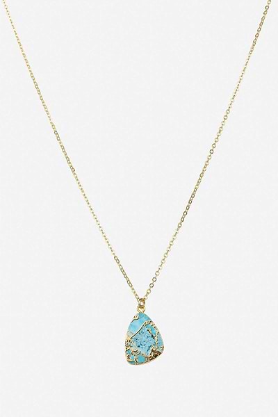 Mojave Triangle Mixed Gemstone Necklace Turquoise