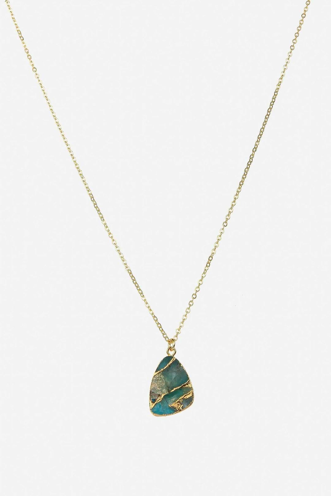 Mojave Triangle Mixed Gemstone Necklace Aqua