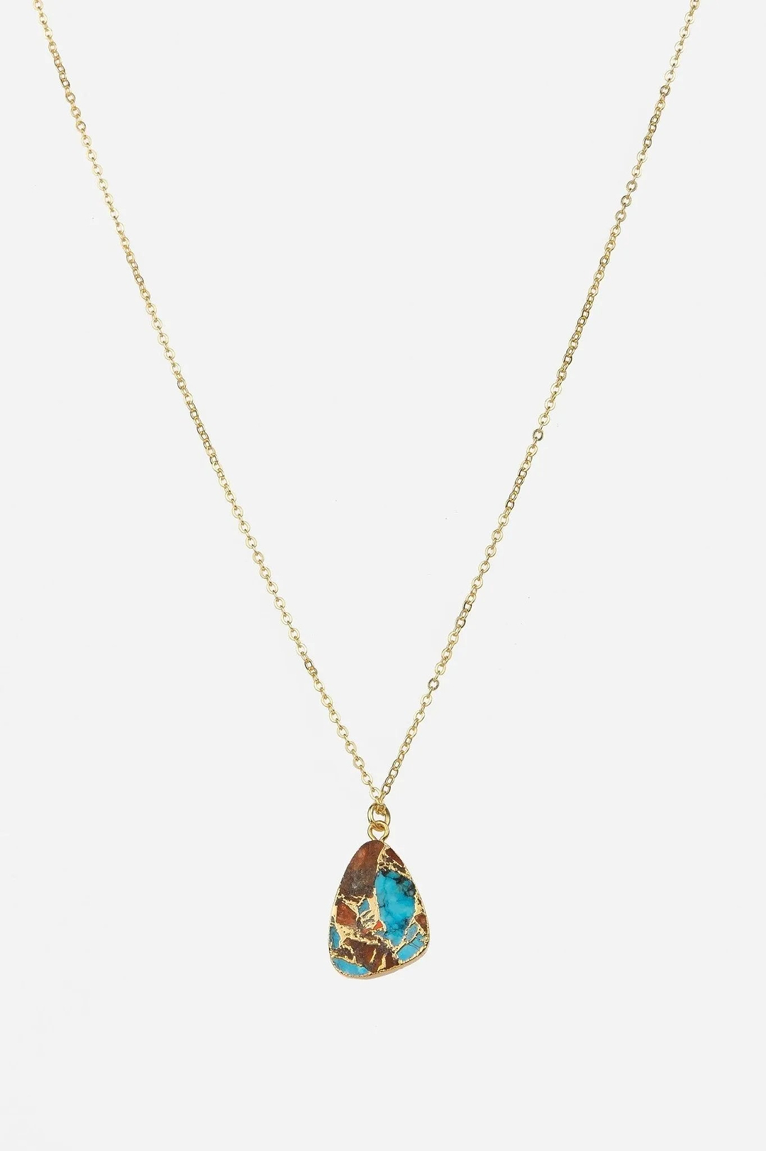 Mojave Triangle Mixed Gemstone Necklace Cyan