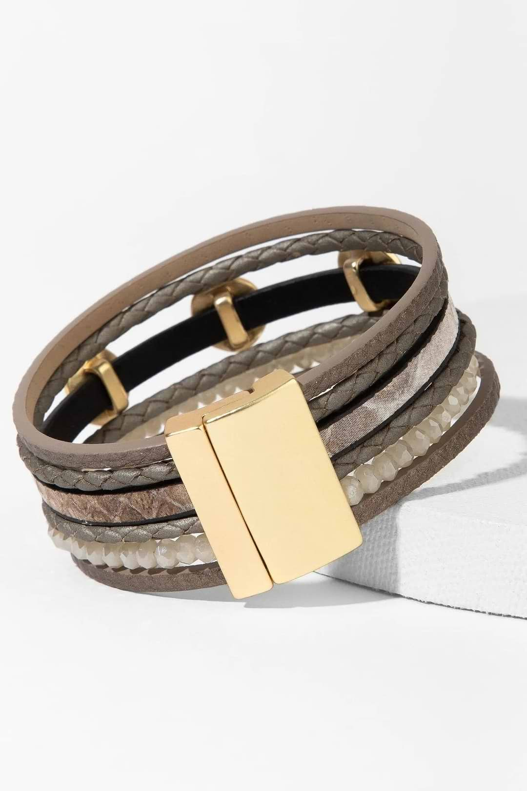 WestMoon Multi Strand Leather Bracelet Sienna