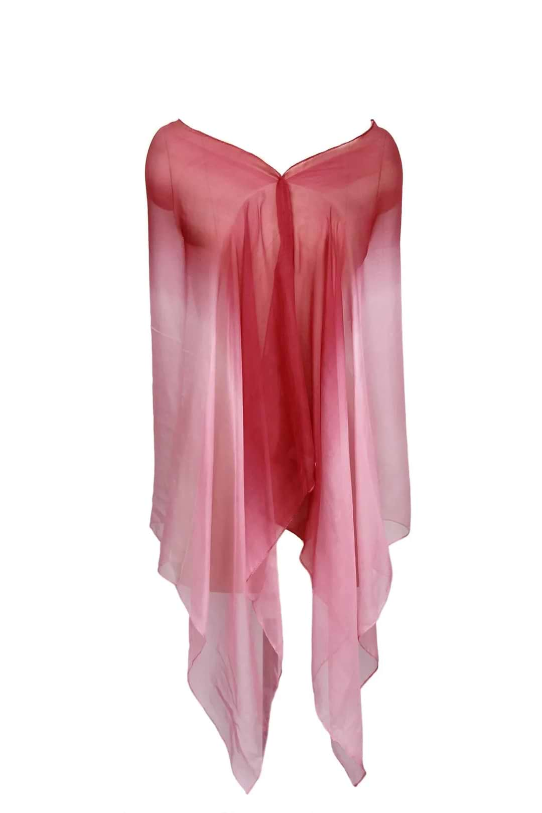 Ombre Silk Scarf Crimson