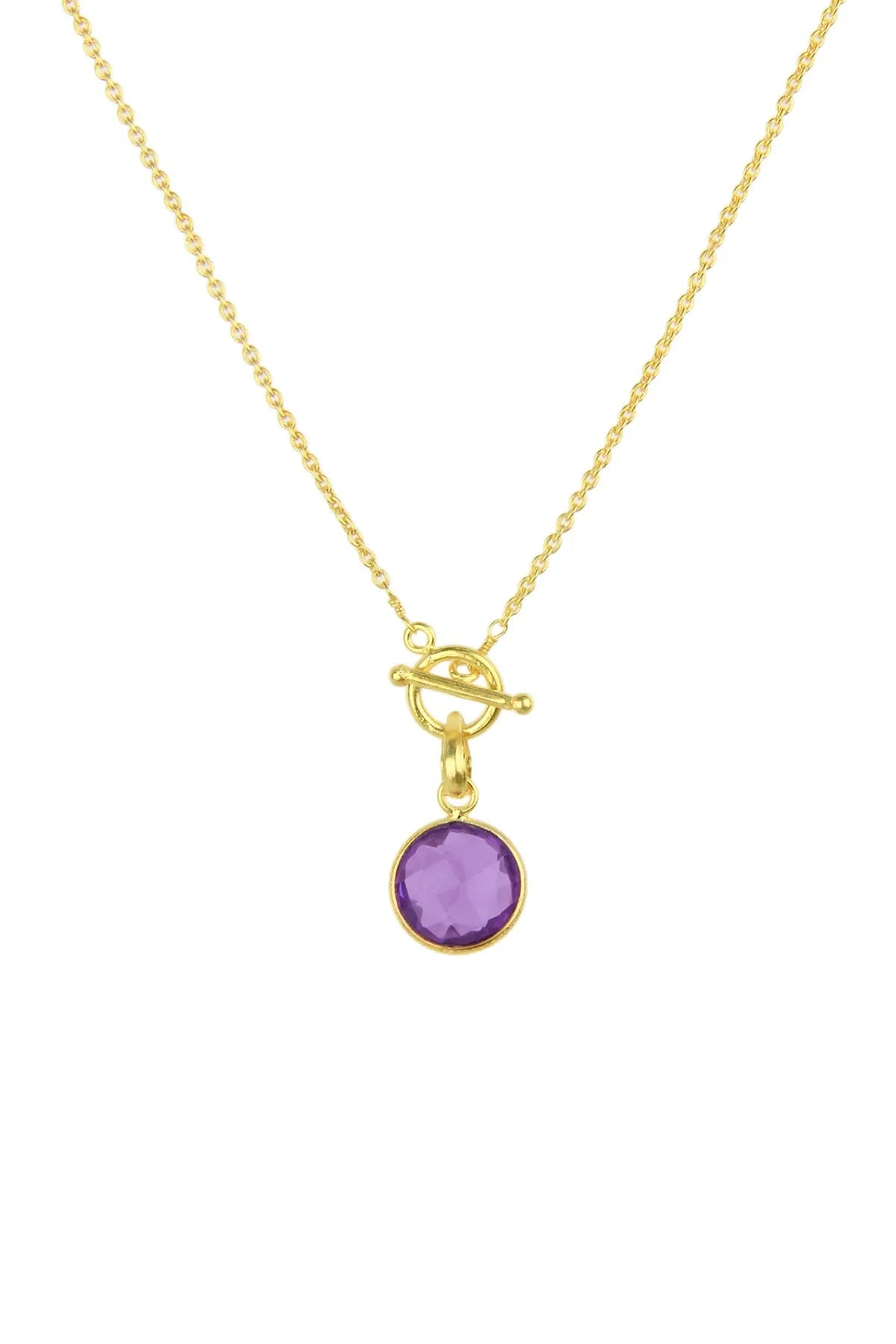  Round Pendant Necklace Purple