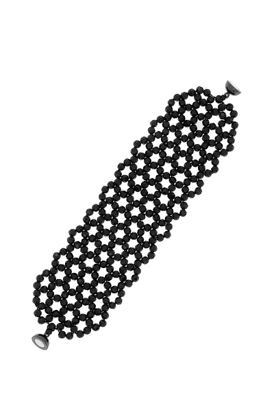 Seamless Glamour Crochet Bracelet Black
