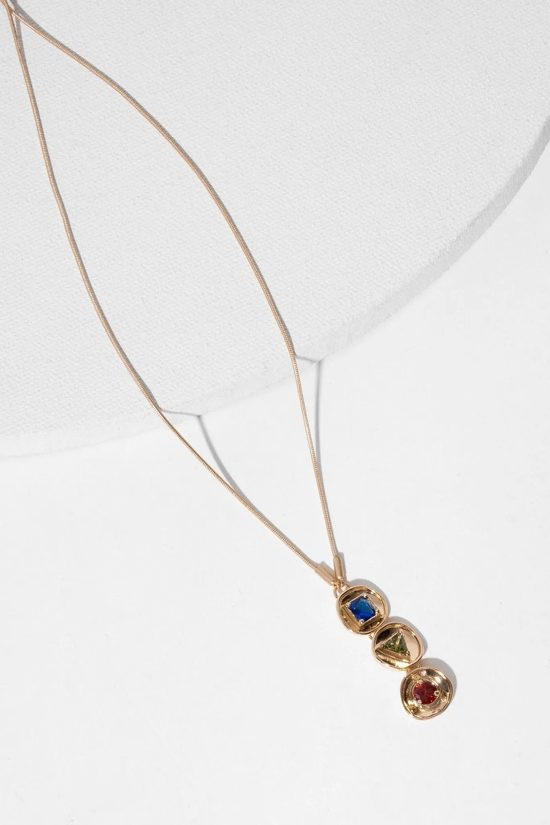 Divine Three Charm Pendant Necklace Dark Multi