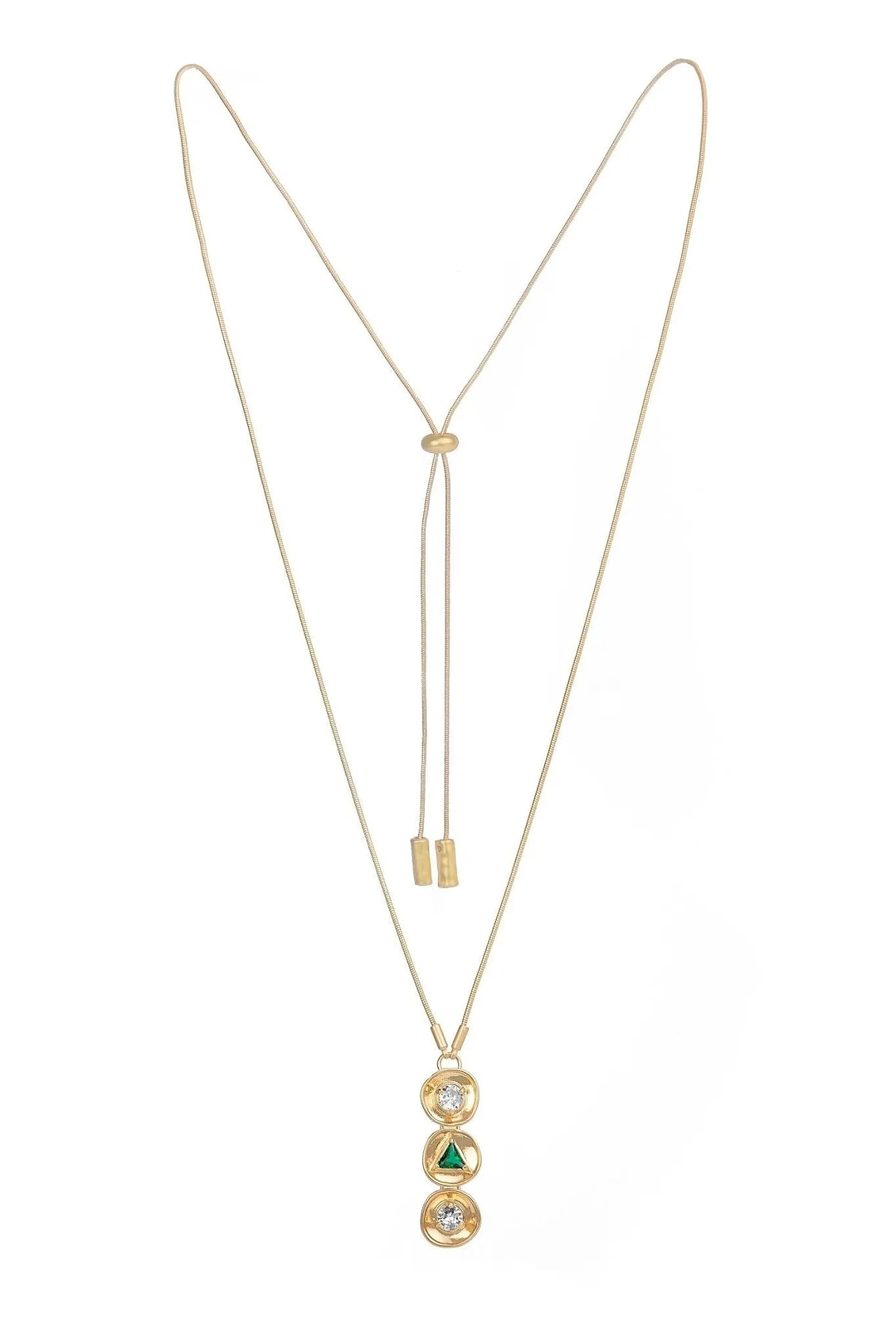 Divine Three Charm Pendant Necklace Green
