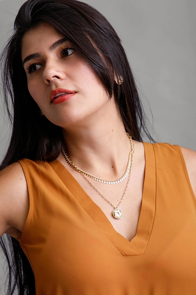 Divine Layered Charm Necklace Gold