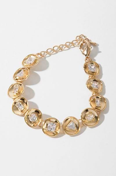 Divine Charm Studded Bracelet Gold