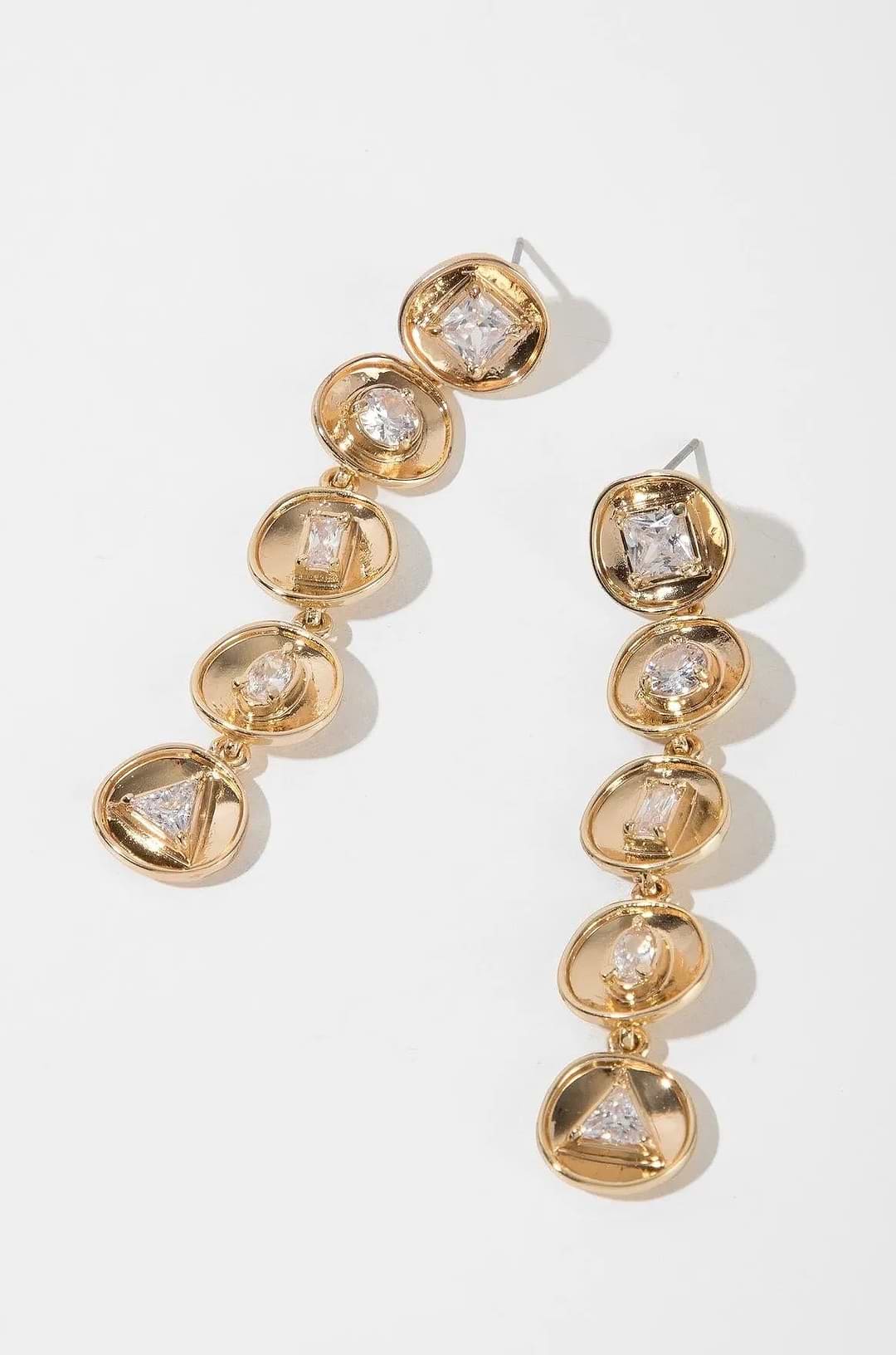 Divine Small Charm Dangle Earrings Gold