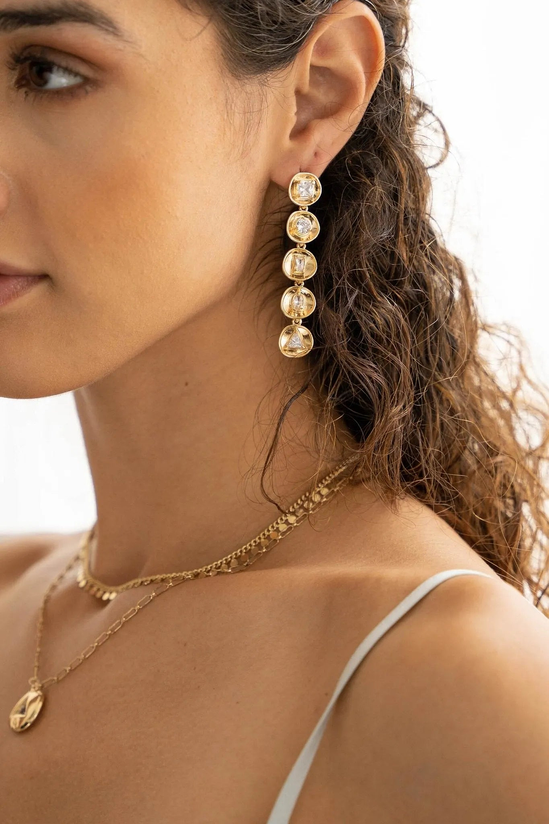 Divine Small Charm Dangle Earrings Gold
