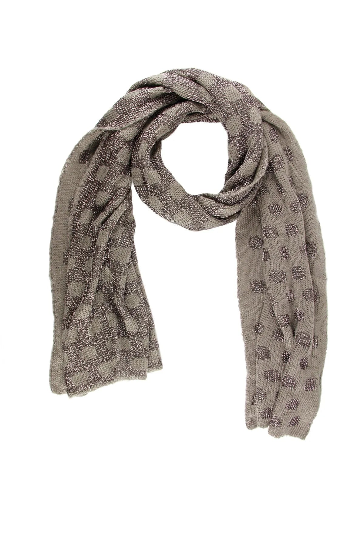 Nialey Polka Dot Scarf Light Brown