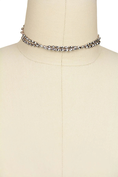 Delicate Double Strand Beaded Choker Necklace - SAACHI