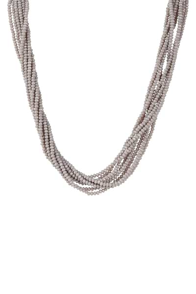 Lumos Multi Strand Crystal Beaded Necklace Gainsboro