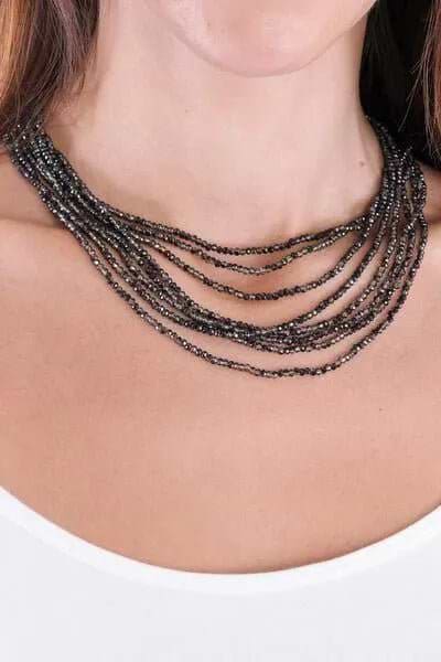 Multi Strand Crystal Necklace - SAACHI