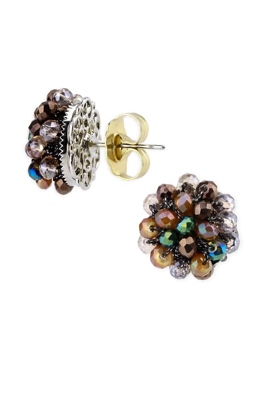 Raspberry Cluster Stud Earring Dark Multi