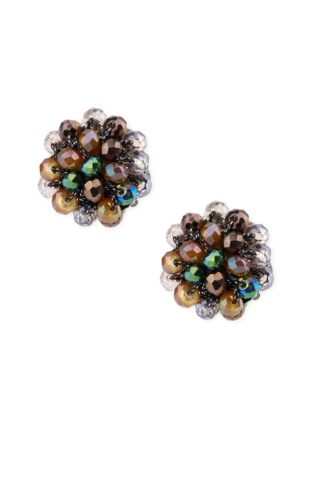 Raspberry Cluster Stud Earring Dark Multi