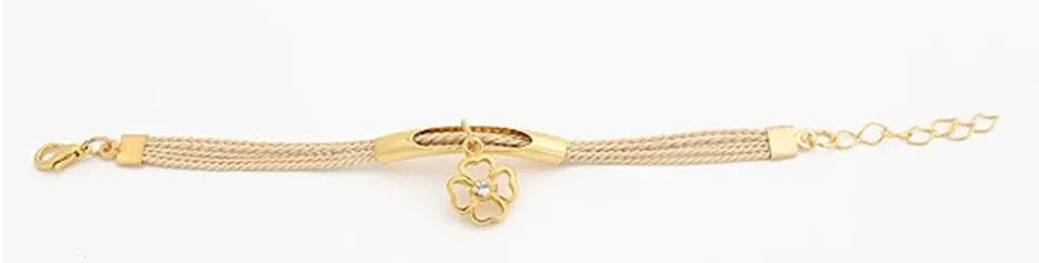 Golden Key Charm Bracelet (Set of 3) Gold