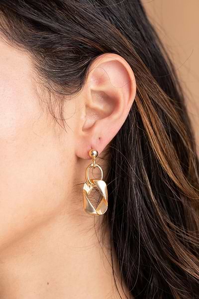 Silvia Cuban Chain Earring Gold