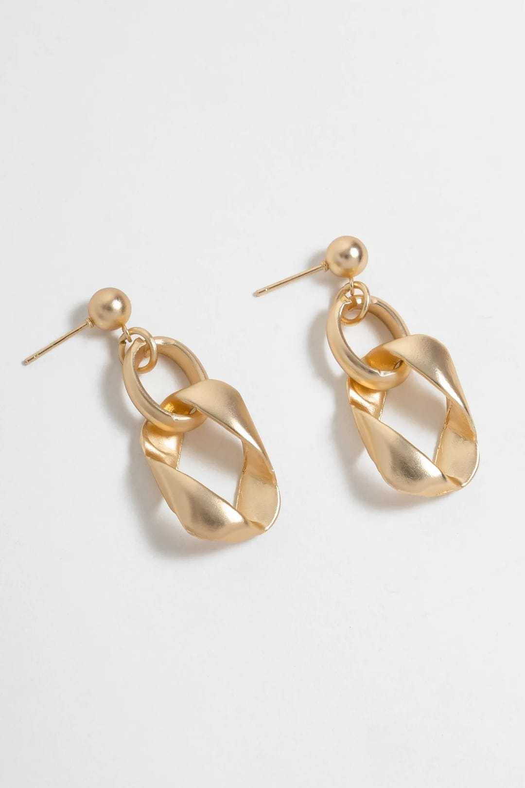 Silvia Cuban Chain Earring Gold