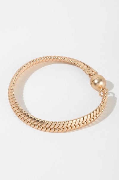 Herringbone Flat Chain Bracelet Gold