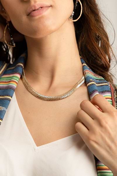Herringbone Chain Necklace - SAACHI