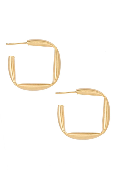 Fiona Square Hoop Earring - SAACHI - Gold - Earrings