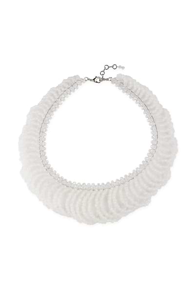 Carly Coil Statement Necklace White