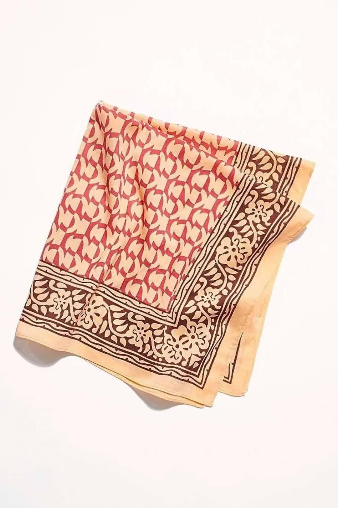 Voyager Block Print Bandana Corn Silk