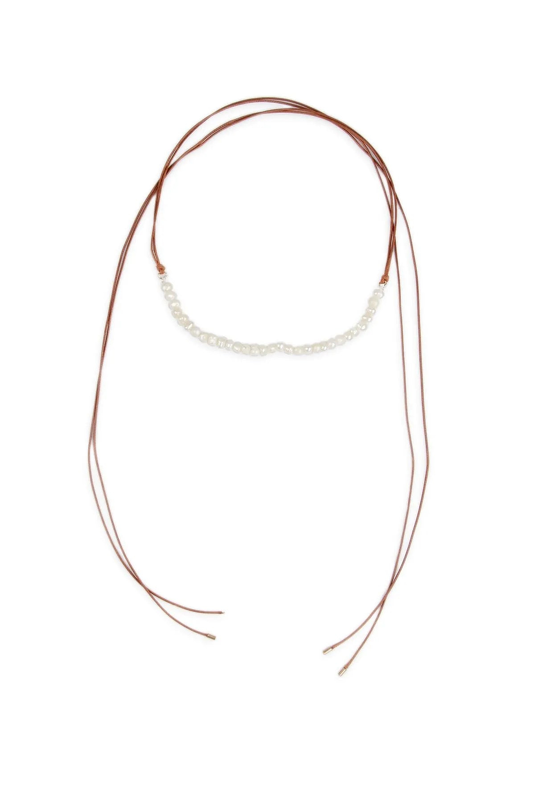 Pearl Choker Necklace Coral