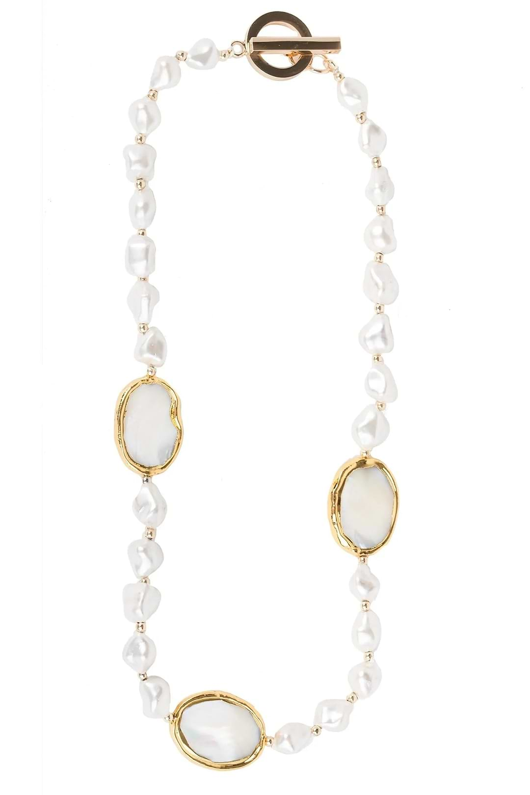 Santa Barbara White Pearl Statement Necklace White