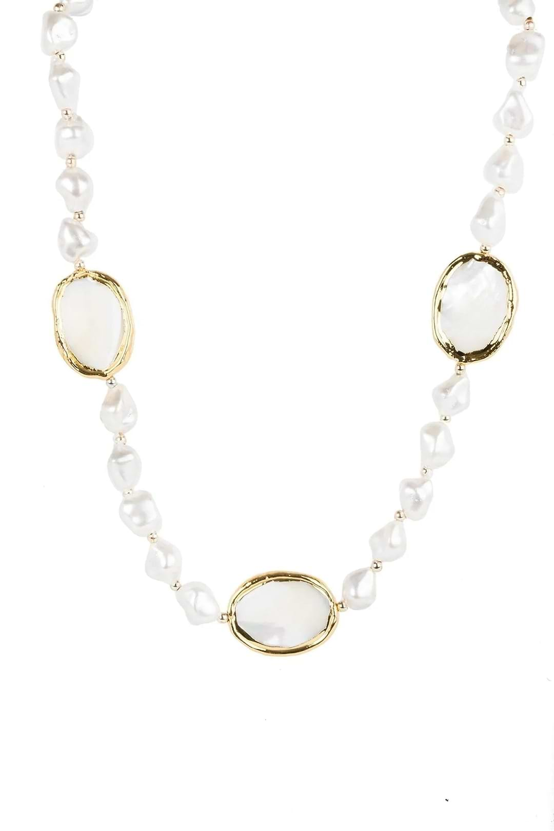 Santa Barbara White Pearl Statement Necklace White