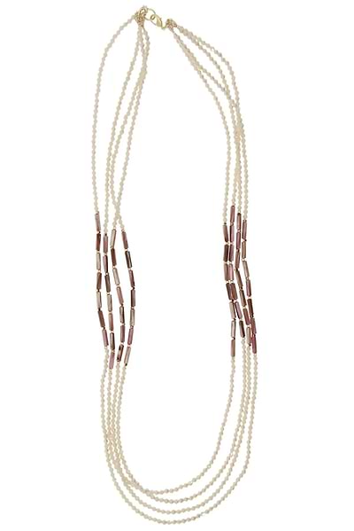 Getaway Multi Strand Long Necklace Pale Violetred