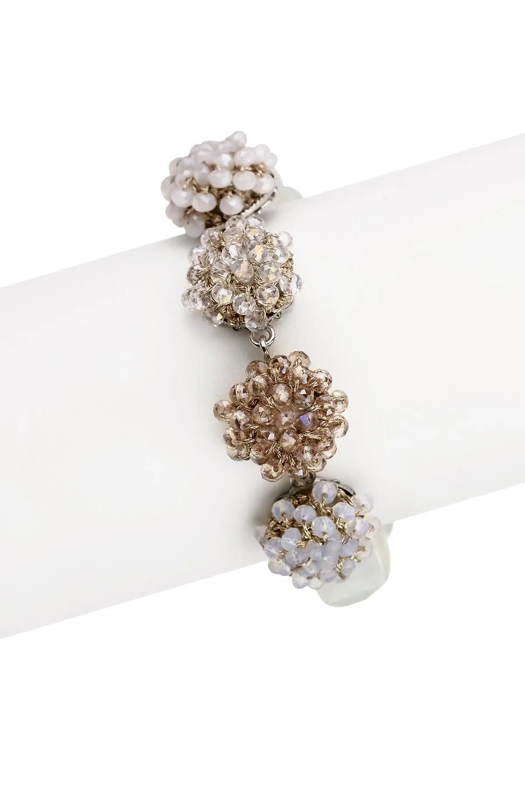 Clear Cluster Bracelet White