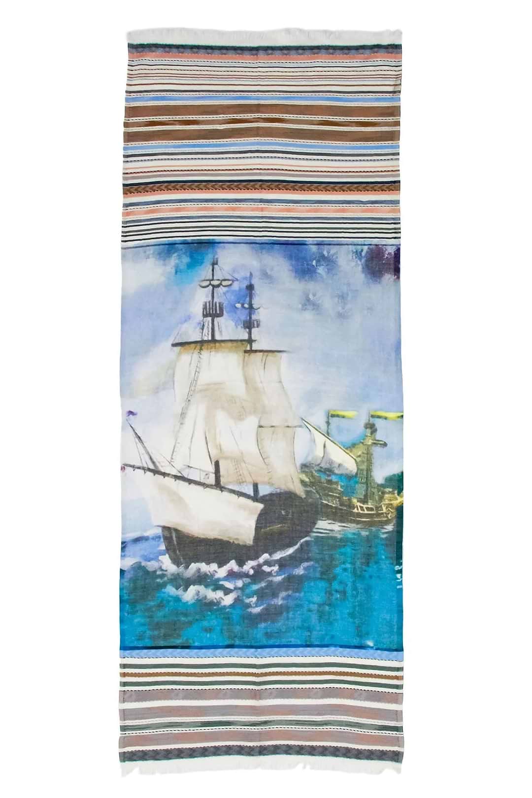 Ocean Digital Sky Printed Scarf Light Sky Blue
