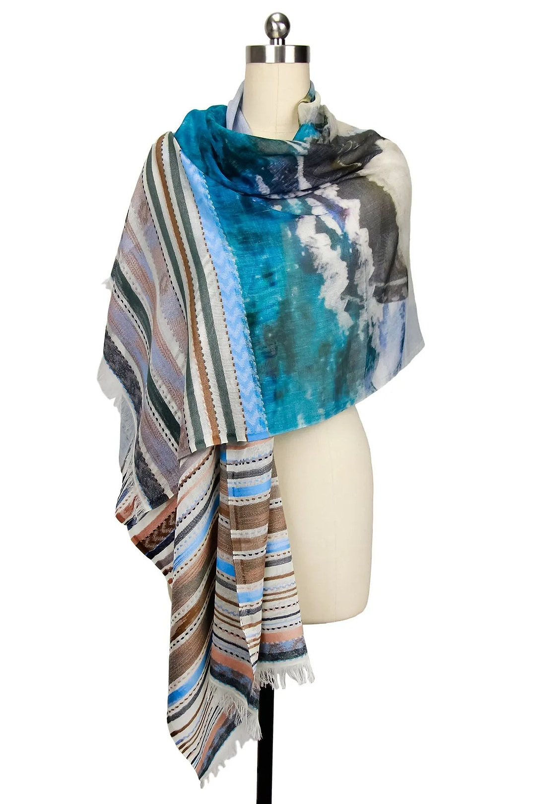 Ocean Digital Sky Printed Scarf Light Sky Blue