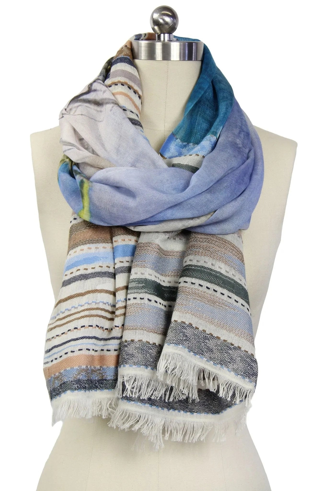 Ocean Digital Sky Printed Scarf Light Sky Blue