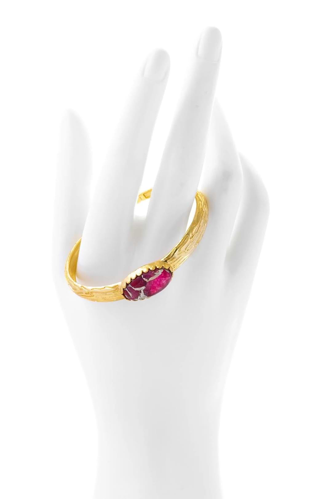 Gemstone Cuff Bracelet Magenta