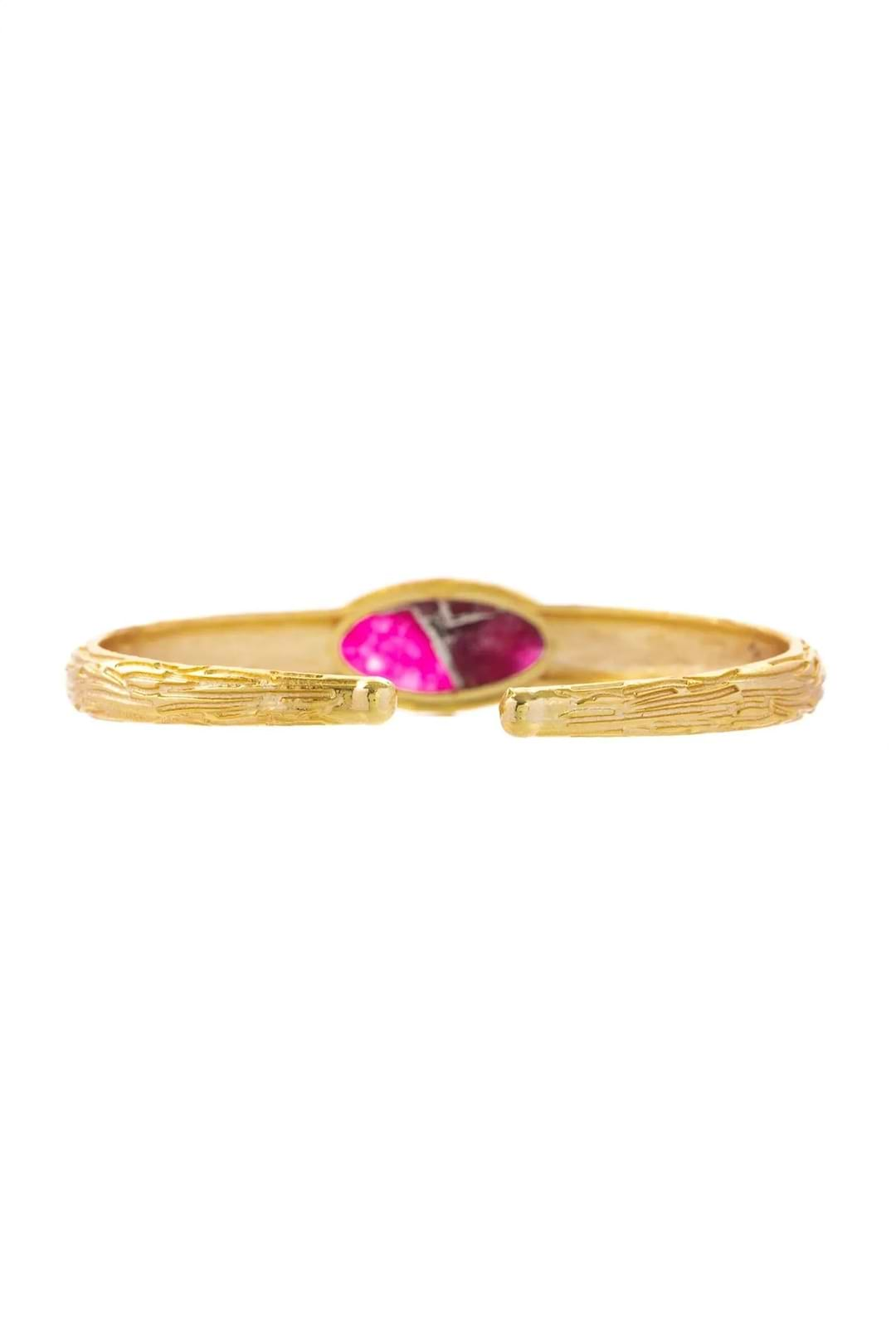 Gemstone Cuff Bracelet Magenta