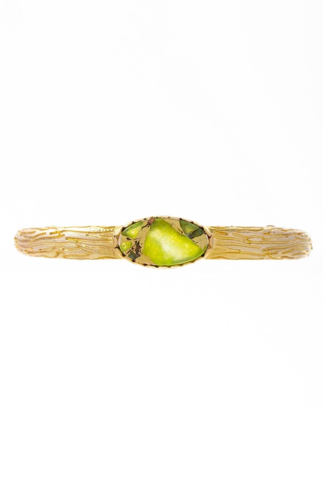 Gemstone Cuff Bracelet Light Green