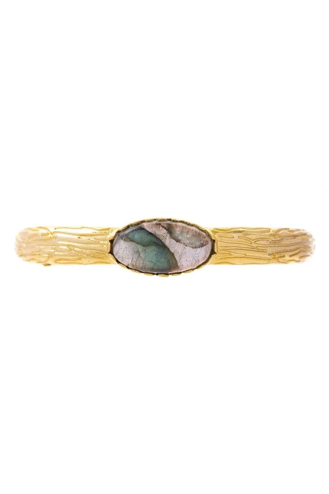 Gemstone Cuff Bracelet Light Grey